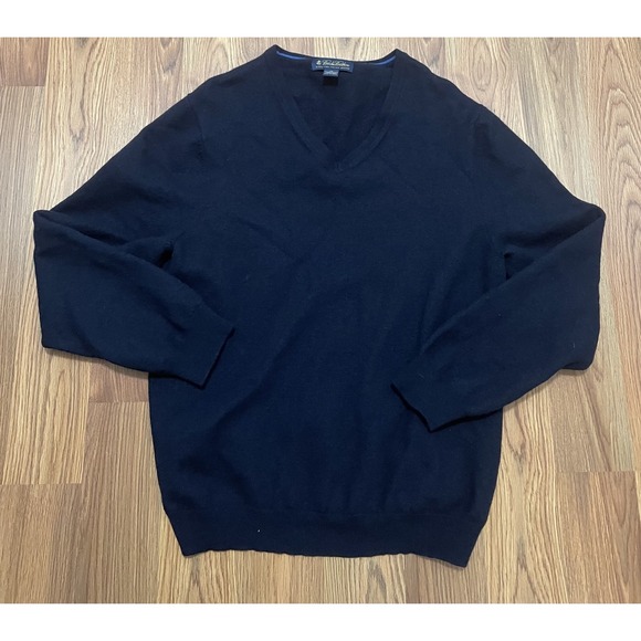 Brooks Brothers Other - Brooks Brothers Mens XL V Neck Sweater Italian Merino Wool Navy Blue
